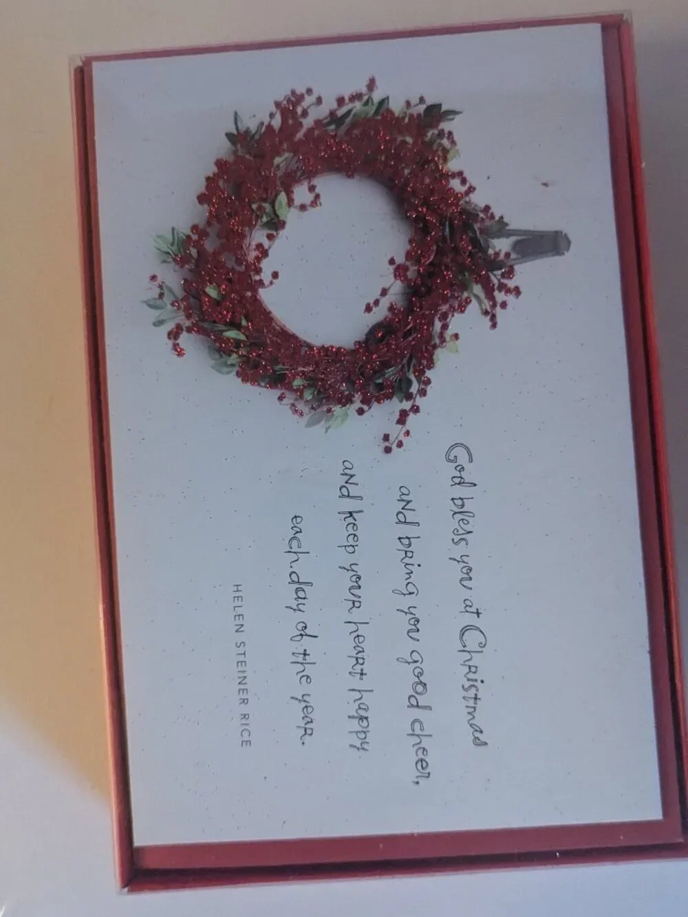 NWT 16 Red Wreath American Greetings Christmas Cards Sealed Christian Holiday